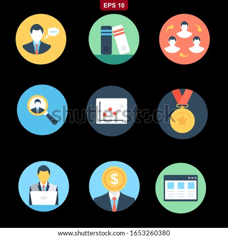 Project Management set icon stock vector illustration