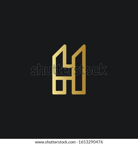 innovative creative letter H H4 logo design