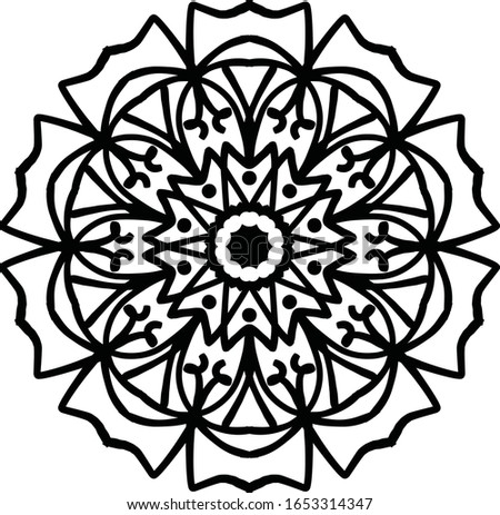 Mandala. Ornamental round doodle flower isolated on white background. Geometric circle element. Vector illustration. eps 10