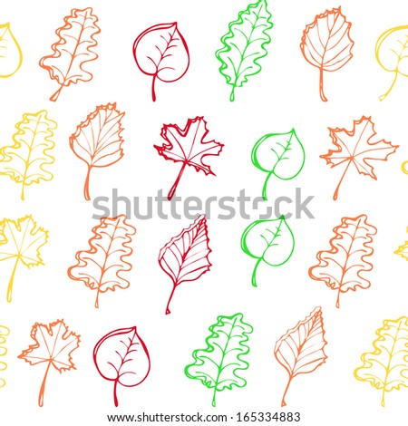 autumn, leaves, pattern, vector