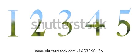 Alphabet, decorative drop caps on White Background