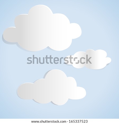 set of paper clouds 