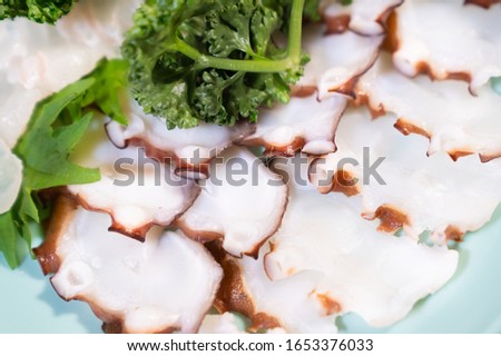 Pictures of octopus sashimi that can be eaten in Japan