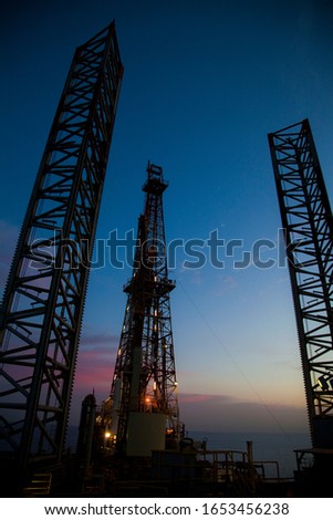  Oil drilling rig operation on the oil platform in oil and gas industry 