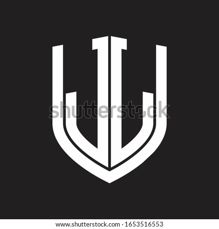 JL Logo monogram with emblem shield design isolated on black background