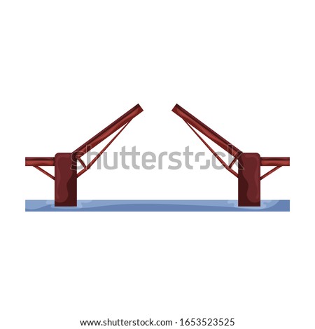 Drawbridge vector icon.Cartoon vector icon isolated on white background drawbridge. Royalty-Free Stock Photo #1653523525