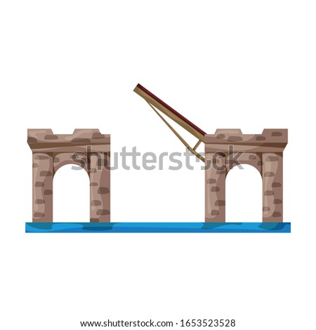 Drawbridge vector icon.Cartoon vector icon isolated on white background drawbridge. Royalty-Free Stock Photo #1653523528