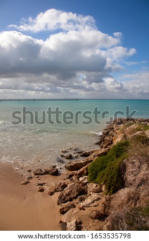 Coast of Robe. Robe is a town and fishing port on the South East Limestone Coast of South Australia. 