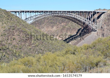 Burro Creek Bridge near the Burro Creek Campground in the Sonoran Desert, Arizona USA