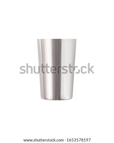 Stainless steel shot glass isolated on white background Royalty-Free Stock Photo #1653578197