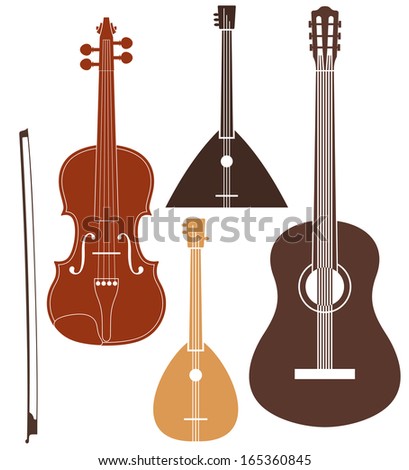 Musical Instrument. Isolated icons on white background. Vector illustration