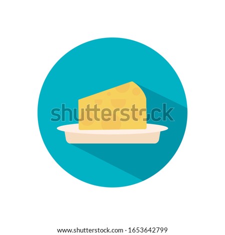Cheese flat style icon design, Eat food restaurant menu dinner lunch cooking and meal theme Vector illustration