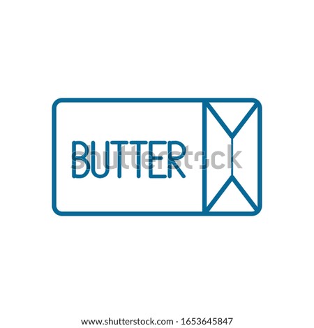 butter line style icon design, Eat food restaurant menu dinner lunch cooking and meal theme Vector illustration