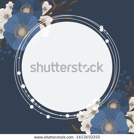 Flower designs border - blue flowers