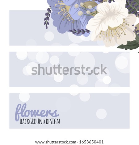Flower designs border - light blue flowers
