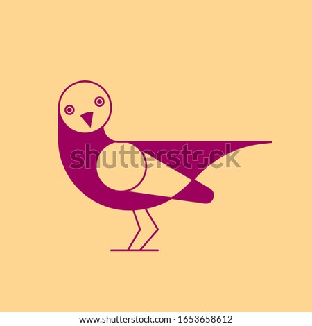Bird simple geometric logo. Pigeon icon.