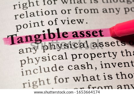 Fake Dictionary, Dictionary definition of tangible asset. Royalty-Free Stock Photo #1653664174