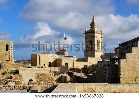 medieval citadel in capital of Gozo, Victoria in the Republic of Malta Royalty-Free Stock Photo #1653667828