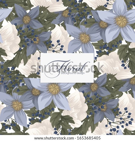 Light blue flower seamless background