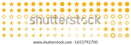 Stars set icons. Rating star signs collection – stock vector