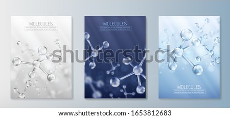 Glass molecules model. Reflective and refractive abstract molecular shape. Vector illustration Royalty-Free Stock Photo #1653812683