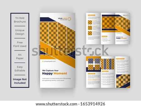 Photography tri-fold brochure design template