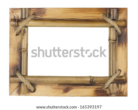 bamboo photo frame isolated on white background