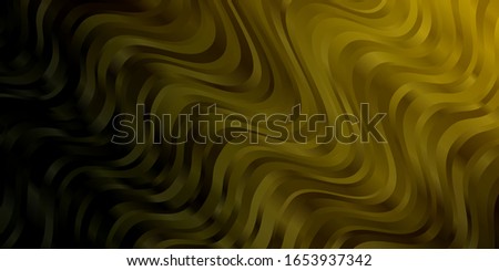 Dark Green, Yellow vector pattern with lines. Abstract illustration with gradient bows. Design for your business promotion.