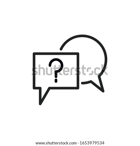 Simple question line icon. Stroke pictogram. Vector illustration isolated on a white background. Premium quality symbol. Vector sign for mobile app and web sites.