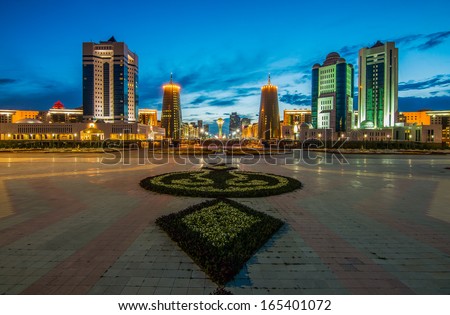 Astana Kazakhstan sightseeing by night