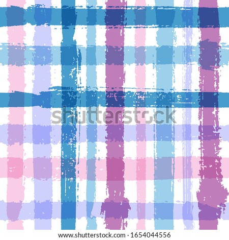 Overlapping lines chequered pattern seamless stripes backdrop. Hipster striped fabric print textile design. Vector intersecting lines kilt pattern. 