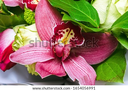 beautiful pink flower in a bouquet