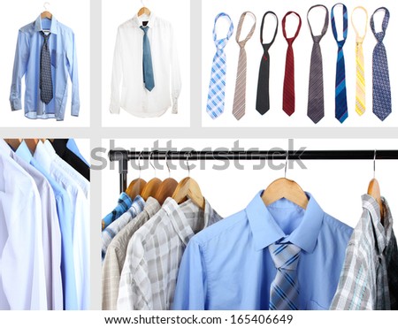 Collage of male shirts and ties