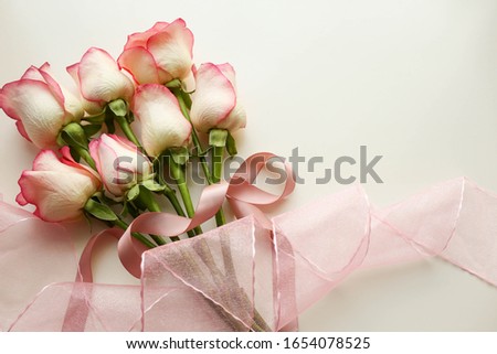beautiful bouquet of flowers close-up on a white background