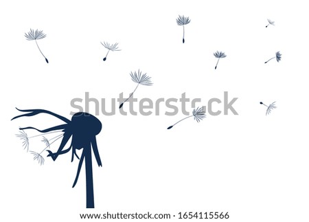 the seeds of a dandelion blow away