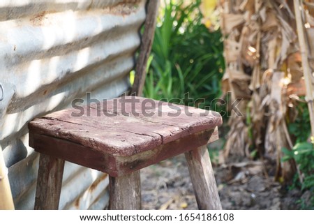 Wooden chair in the garden