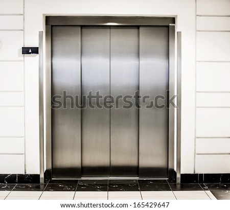 elevator door in a modern building