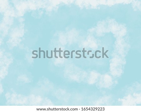 Blue sky and heart shaped clouds Background and wallpaper