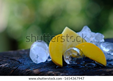 summer drinks on wood table background