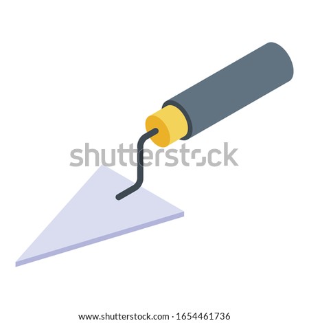 Triangular trowel icon. Isometric of triangular trowel vector icon for web design isolated on white background