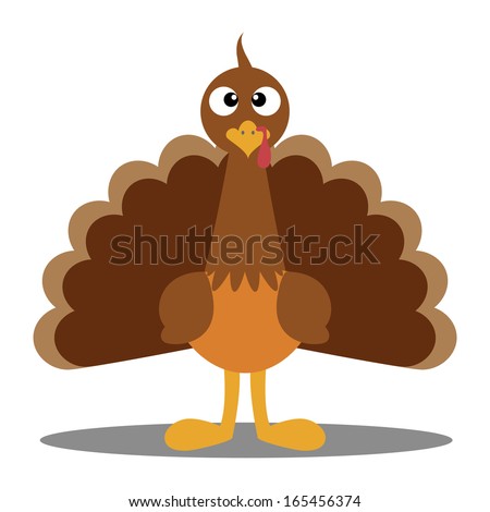 Cute cartoon Thanksgiving turkey. A vector illustration of a turkey. Thanksgiving turkey. Illustration of a turkey on white background. Turkey Escape Cartoon Mascot Character.