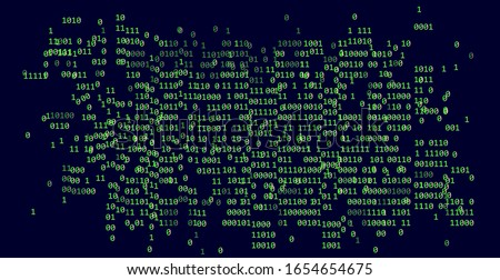 Binary matrix on dark background. Concept illustration for infosec and cryptography subjects. Royalty-Free Stock Photo #1654654675
