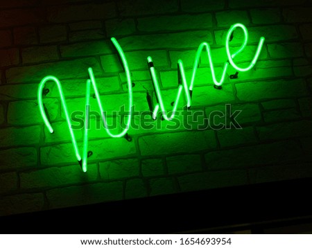 Wine Neon Letters Sign In beverage Department store in Market.