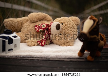 
picture of child teddy bear and other toys
