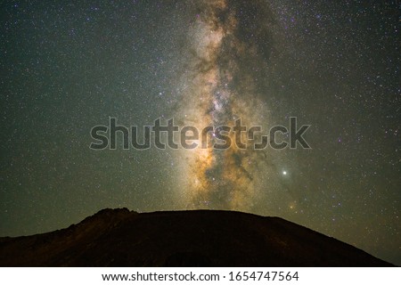 The milkyway over the volcano