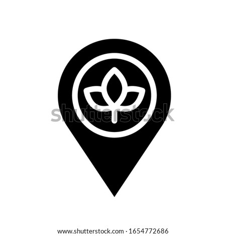 environment related leafs or flower on location vector in solid design