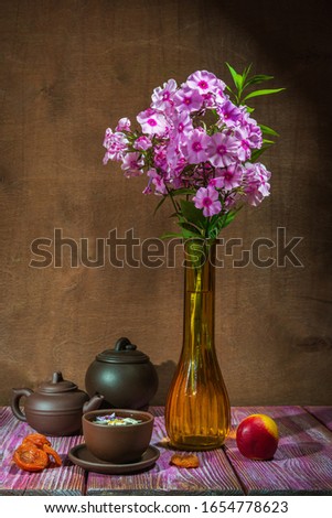 Still life flowers. Kitchen still- photo used for printing on large format canvas Royalty-Free Stock Photo #1654778623
