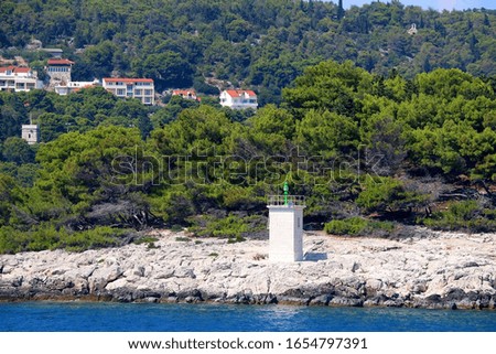Small lighthouse near town Hvar, island Hvar, Croatia. 
