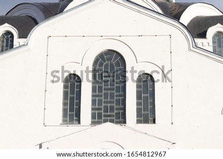 oval windows in an old church