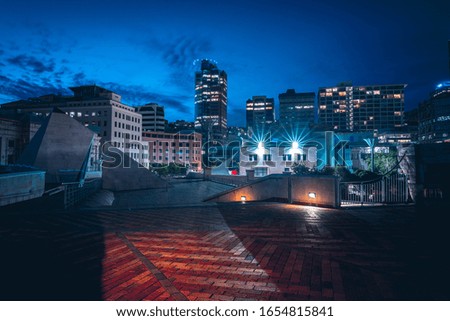 Night scenery of the Waterfront in Wellington City